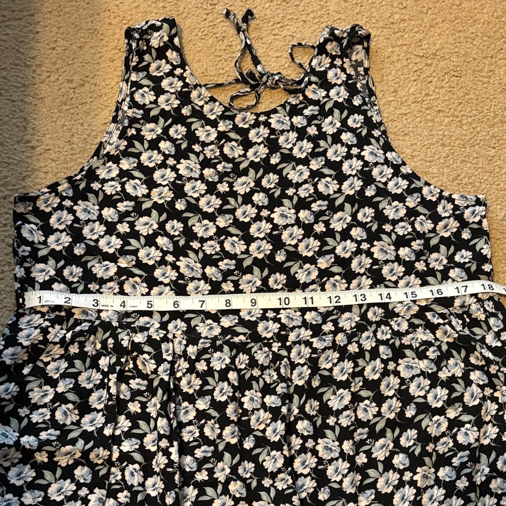 NWOT American Eagle Black Floral Sleeveless Babydoll Dress Size M - Picture 7 of 7